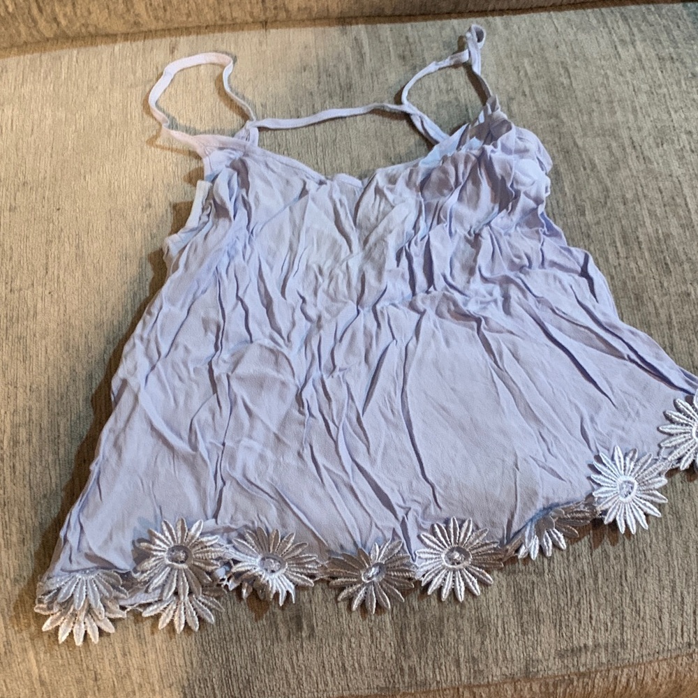Gab and Kate Lilac Camisole with Floral Hem